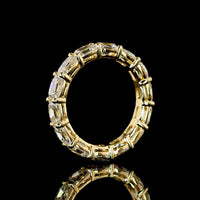 18K Yellow Gold Eternity Band with East-West Set Antique Cushion Cut Lab Diamonds - 3.73 Carat Total Weight - Covaloro Fine Jewelry