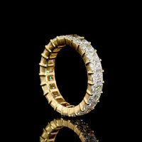 18K Yellow Gold Eternity Band with North-South Prong Set Radiant Cut Lab Diamonds - 3.80 Carat Total Diamond Weight - Covaloro Fine Jewelry