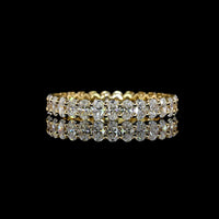 18K Yellow Gold Eternity Band with Prong Set Oval Cut Lab Diamonds - 2.16 Carat Total Weight, E-F Color VS1 Clarity - Covaloro Fine Jewelry