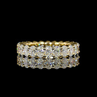 18K Yellow Gold Eternity Band with Prong Set Oval Cut Lab Diamonds - 2.52 Carat Total Diamond Weight - Covaloro Fine Jewelry