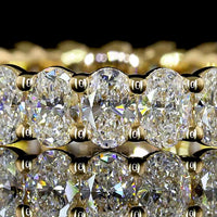 18K Yellow Gold Eternity Band with Prong Set Oval Cut Lab Diamonds - 2.52 Carat Total Diamond Weight - Covaloro Fine Jewelry