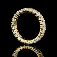 18K Yellow Gold Eternity Band with Prong Set Oval Cut Lab Diamonds - 2.52 Carat Total Diamond Weight - Covaloro Fine Jewelry