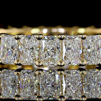 18K Yellow Gold Eternity Band with Prong-Set Radiant Cut Lab Diamonds - 2.16 Carat Total Weight - Covaloro Fine Jewelry