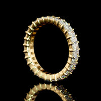 18K Yellow Gold Eternity Band with Prong-Set Radiant Cut Lab Diamonds - 2.16 Carat Total Weight - Covaloro Fine Jewelry