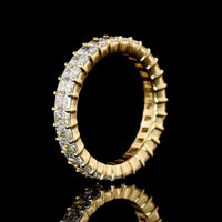 18K Yellow Gold Eternity Band with Prong-Set Radiant Cut Lab Diamonds - 2.16 Carat Total Weight - Covaloro Fine Jewelry
