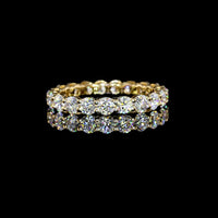 18K Yellow Gold Eternity Band with Prong Set Round Lab Diamonds - 2.09 Carat Total Diamond Weight, E-F Color, VS1 Clarity - Covaloro Fine Jewelry