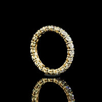 18K Yellow Gold Eternity Band with Prong Set Round Lab Diamonds - 2.09 Carat Total Diamond Weight, E-F Color, VS1 Clarity - Covaloro Fine Jewelry