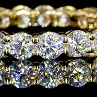 18K Yellow Gold Eternity Band with Prong Set Round Lab Diamonds - 2.09 Carat Total Diamond Weight, E-F Color, VS1 Clarity - Covaloro Fine Jewelry