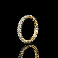 18K Yellow Gold Eternity Band with Prong Set Round Lab Diamonds - 2.09 Carat Total Diamond Weight, E-F Color, VS1 Clarity - Covaloro Fine Jewelry