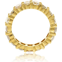 18K Yellow Gold Eternity Band with Shared Prong Set Round Diamonds - 3.30 Carat Total Diamond Weight