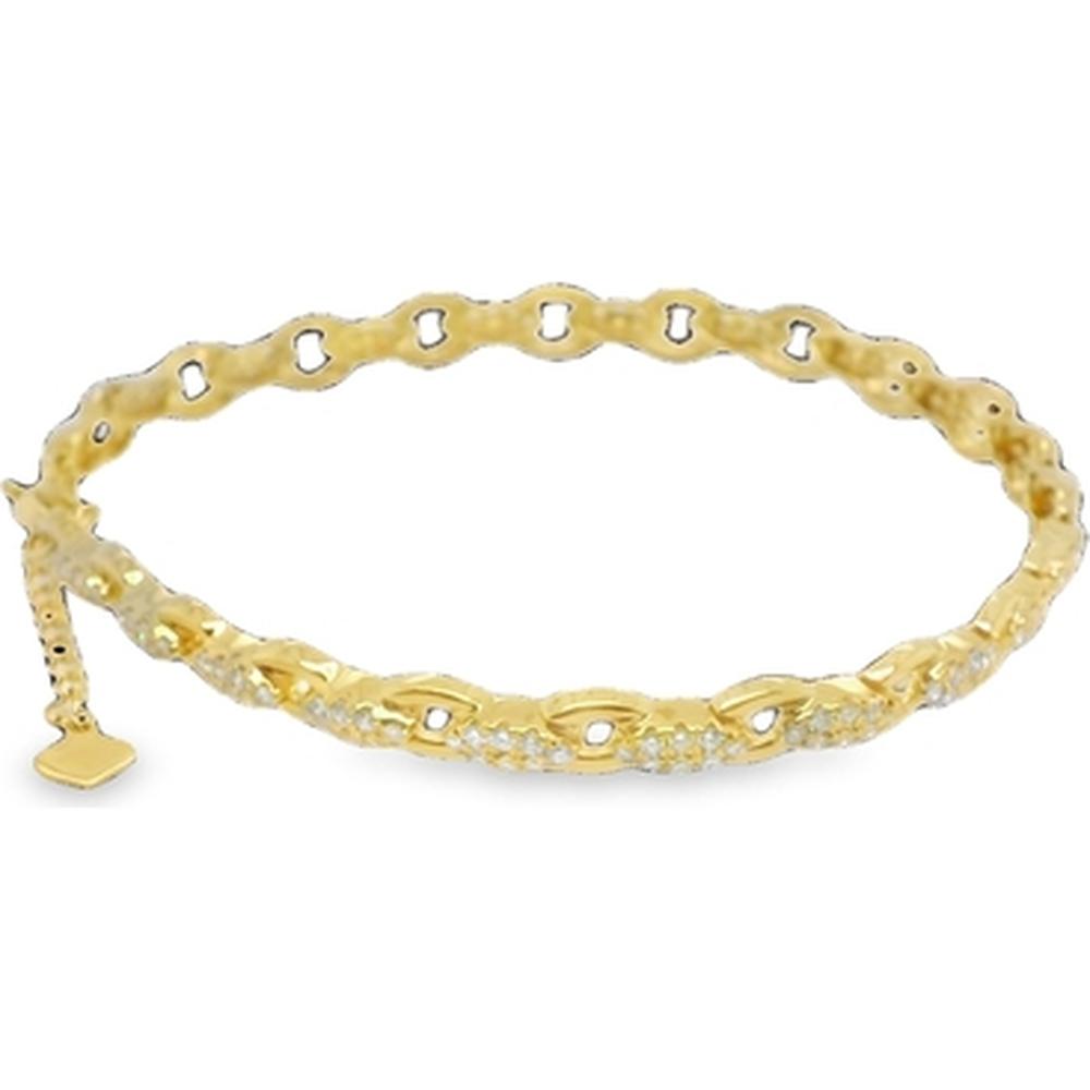 18K Yellow Gold Fancy Link Diamond Bracelet by Afarin