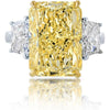 18K Yellow Gold Fancy Yellow Radiant Cut Diamond Engagement Ring - 10.07 Carat Total Diamond Weight