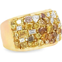 18K Yellow Gold Fashion Band with Round Fancy Yellow, Brown, and Baguette White Diamonds - 5.08 Carat Total Diamond Weight by Auriventus