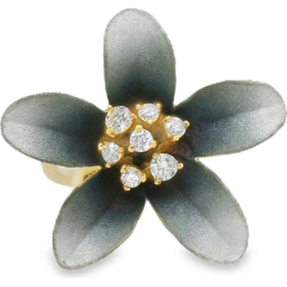 18K Yellow Gold Floral Diamond Ring by Afarin