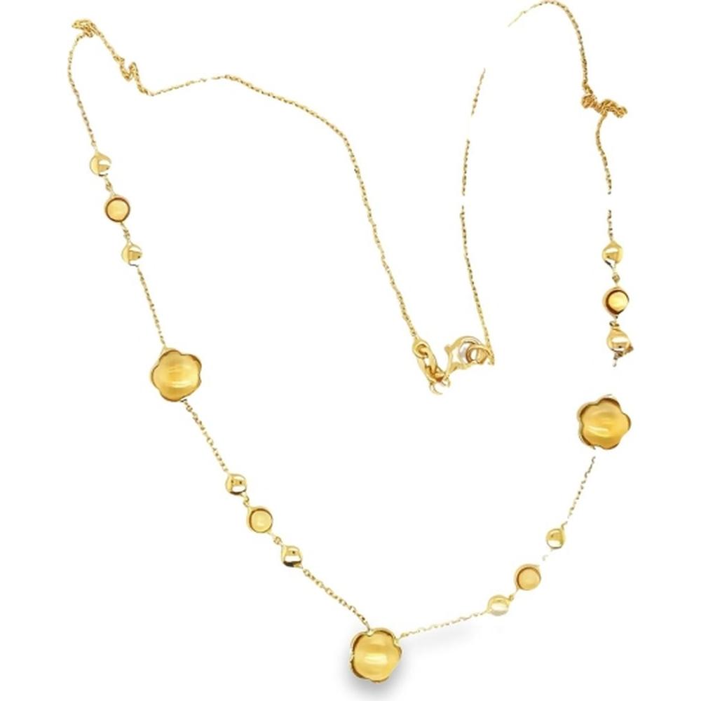 18K Yellow Gold Floral Station Necklace by Afarin