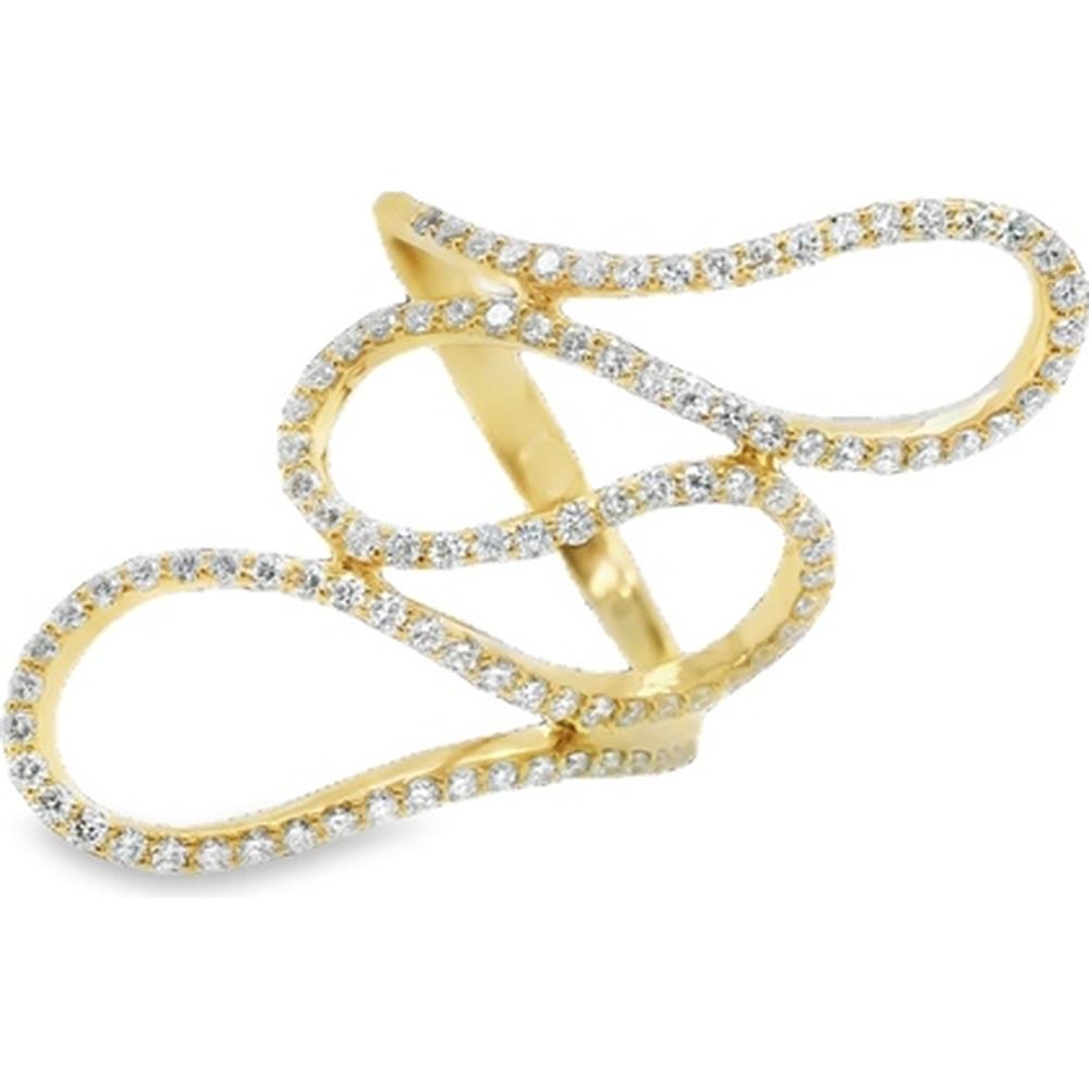 18K Yellow Gold Free Form Diamond Fashion Ring by Afarin