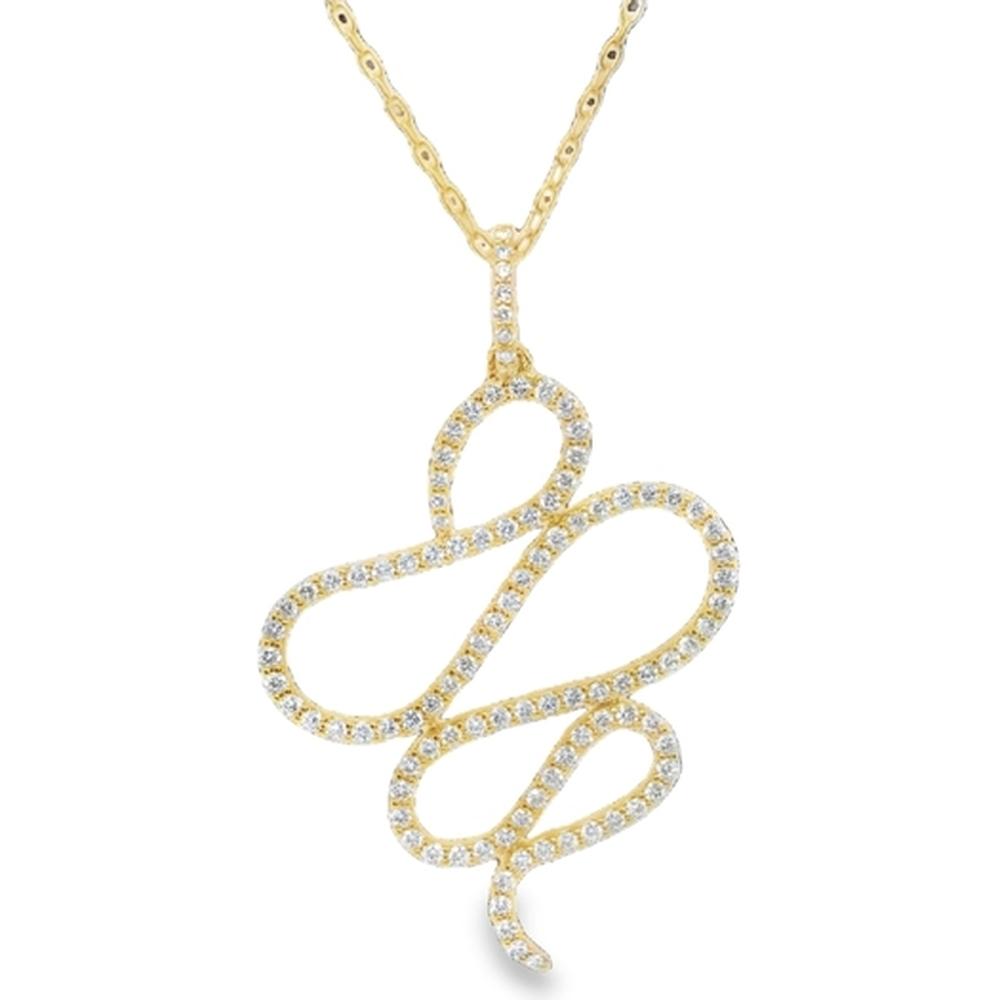 18K Yellow Gold Free-Form Diamond Pendant Necklace by Afarin