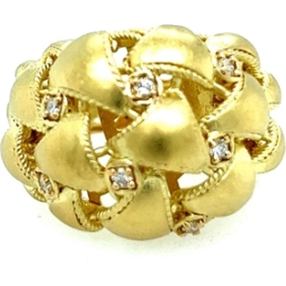 18K Yellow Gold Free-Form Diamond Ring by Afarin