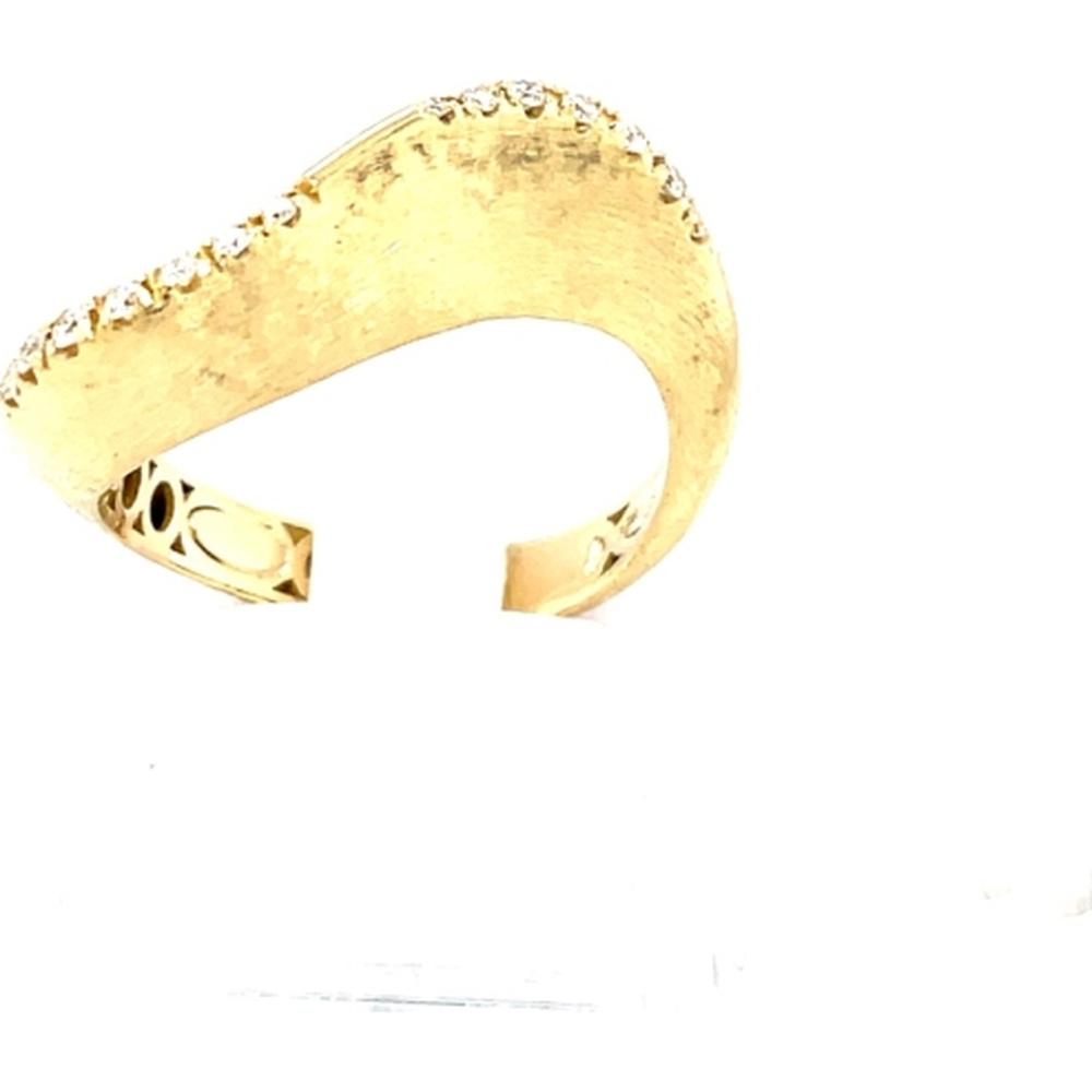 18K Yellow Gold Free Form Diamond Ring by Afarin