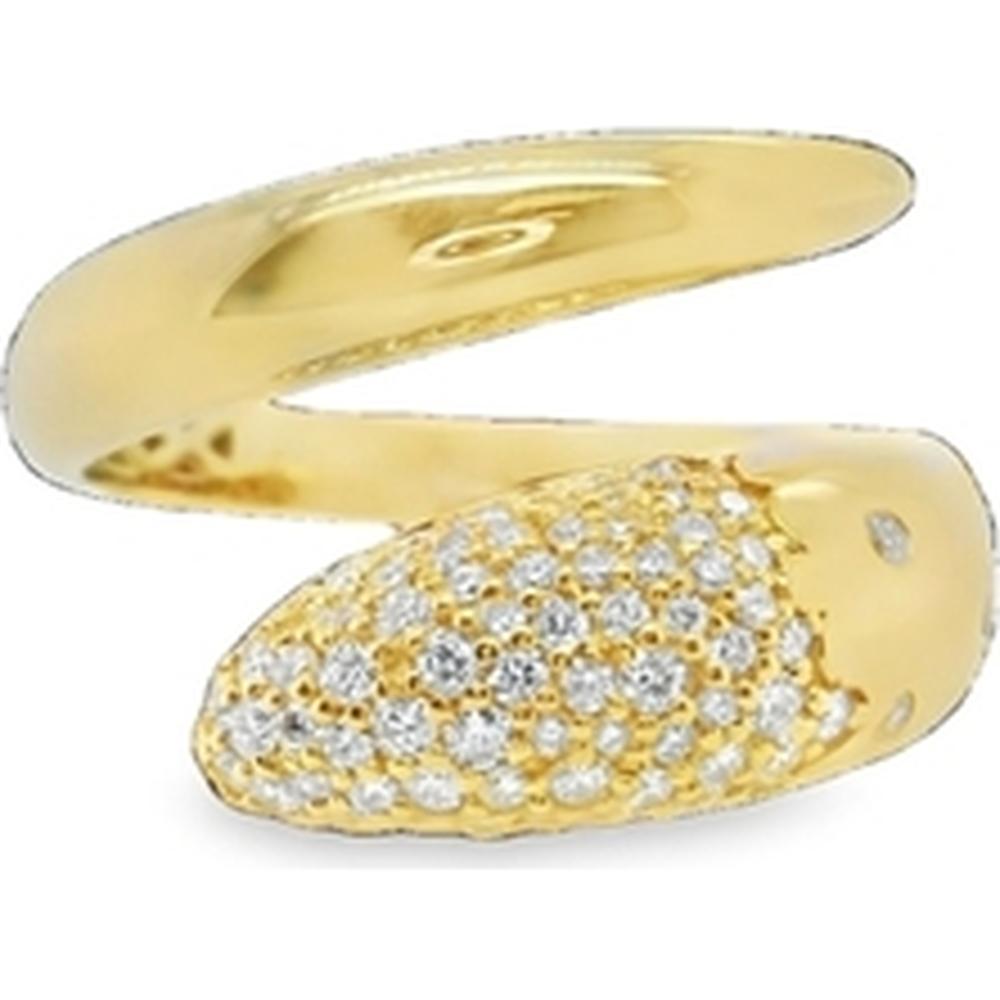 18K Yellow Gold Free Form Diamond Ring by Afarin