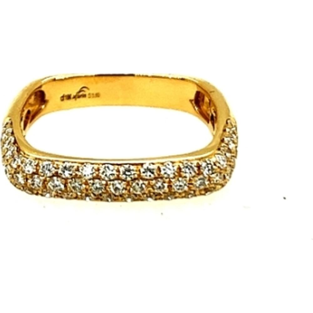 18K Yellow Gold Geometric Diamond Band Ring by Afarin