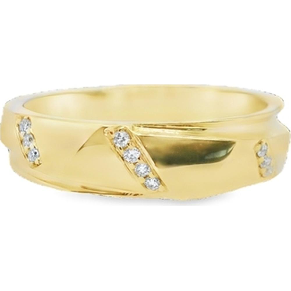 18K Yellow Gold Geometric Diamond Band Ring by Afarin
