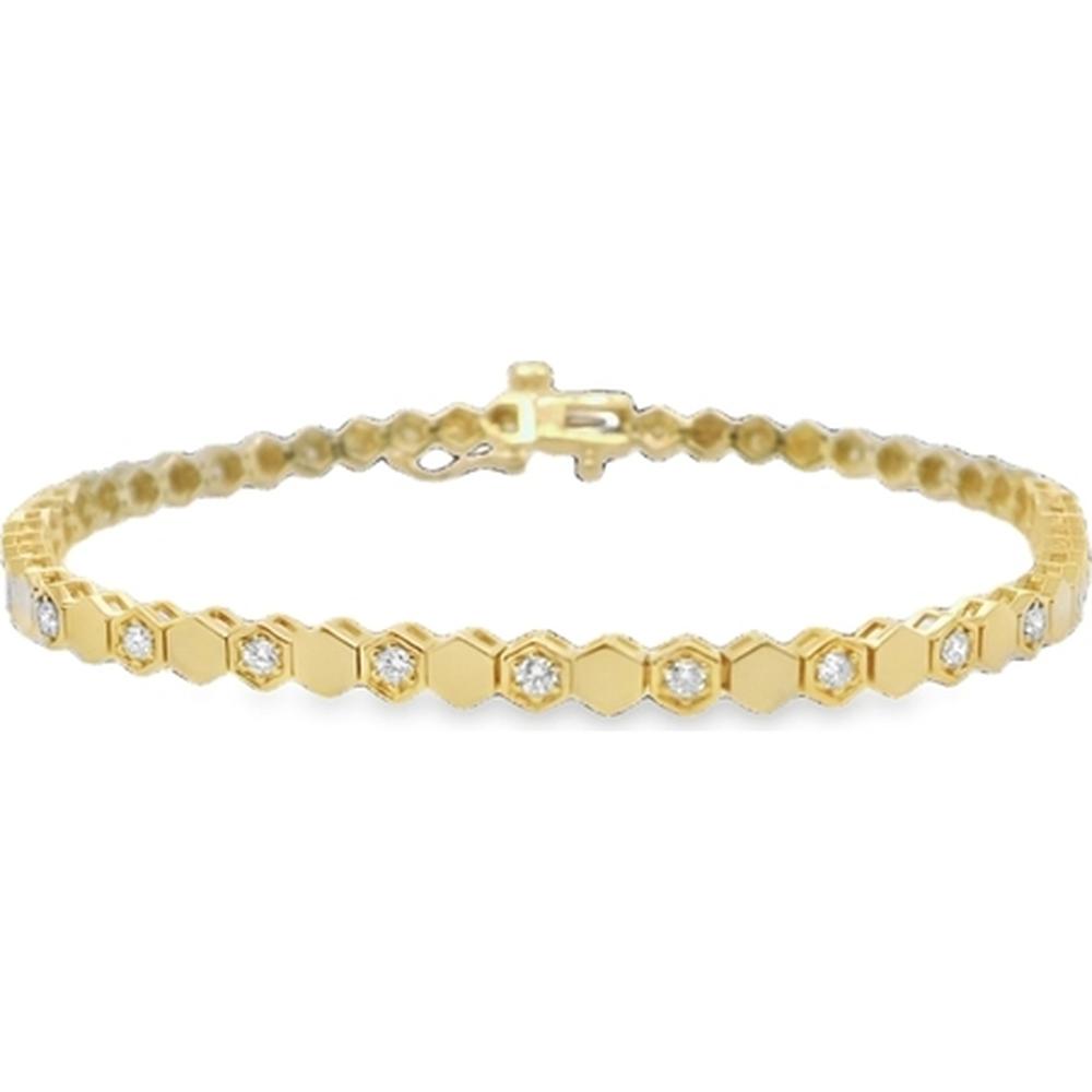 18K Yellow Gold Geometric Diamond Bracelet by Afarin