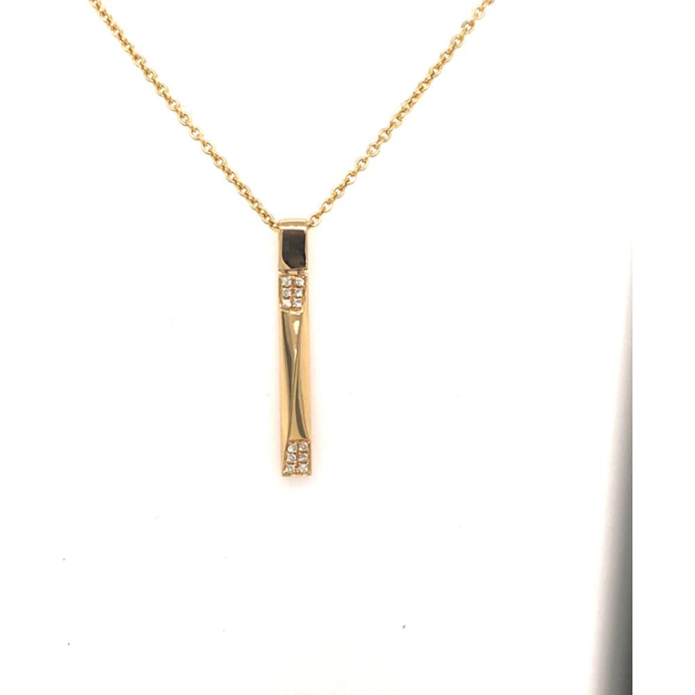 18K Yellow Gold Geometric Diamond Pendant Necklace by Afarin