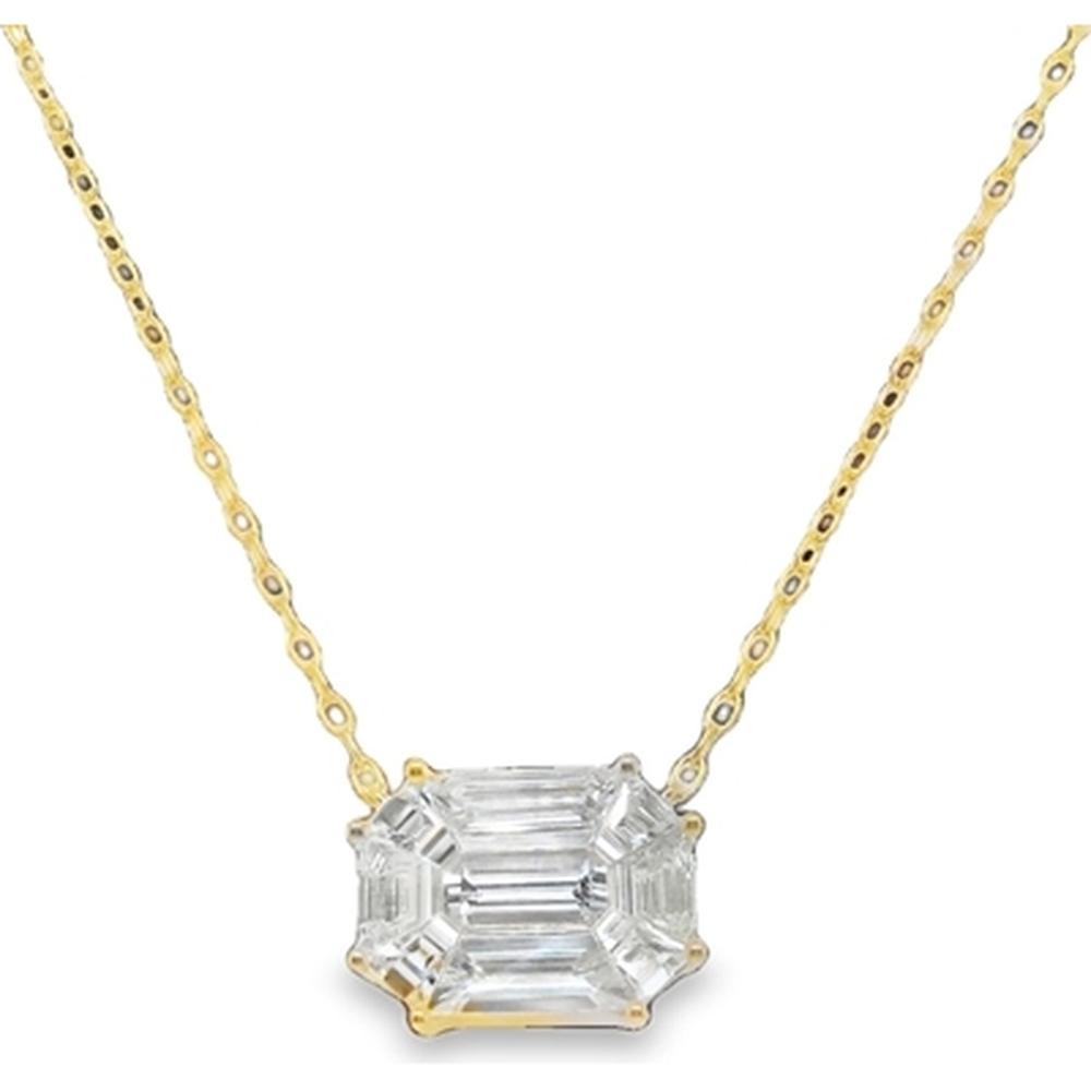 18K Yellow Gold Geometric Diamond Pendant Necklace by Afarin
