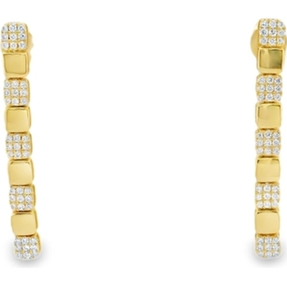 18K Yellow Gold Geometric Drop Earrings with Diamond Accents by Afarin