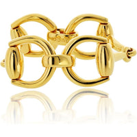 18K Yellow Gold Gucci Horsebit Large Link Bracelet - Vintage Italian Luxury