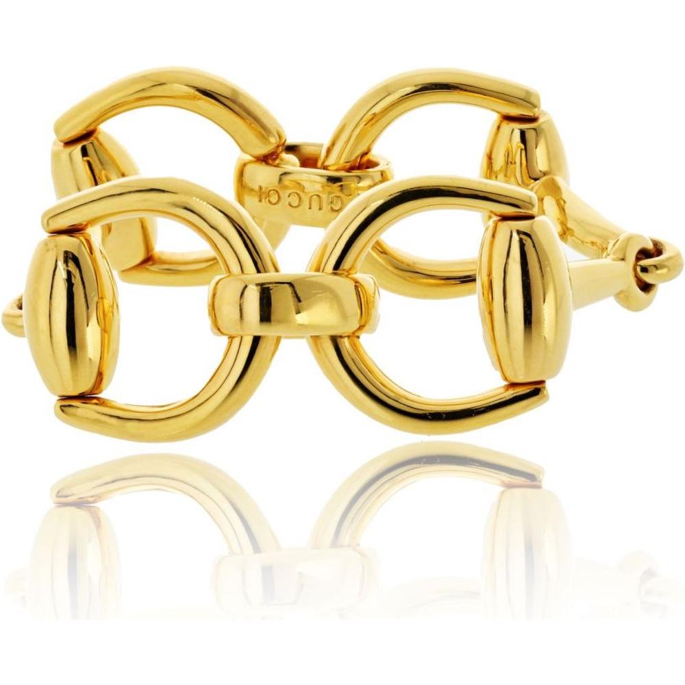 18K Yellow Gold Gucci Horsebit Large Link Bracelet - Vintage Italian Luxury