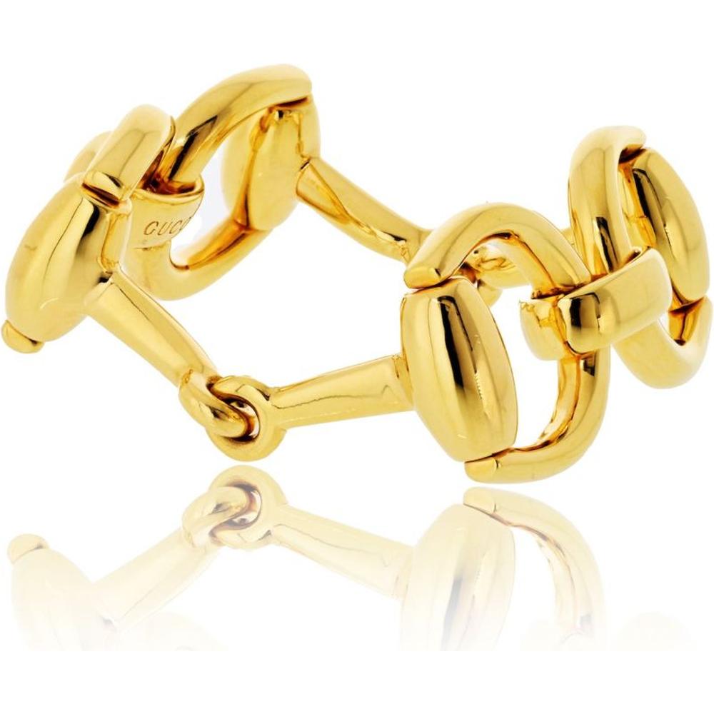 18K Yellow Gold Gucci Horsebit Large Link Bracelet - Vintage Italian Luxury