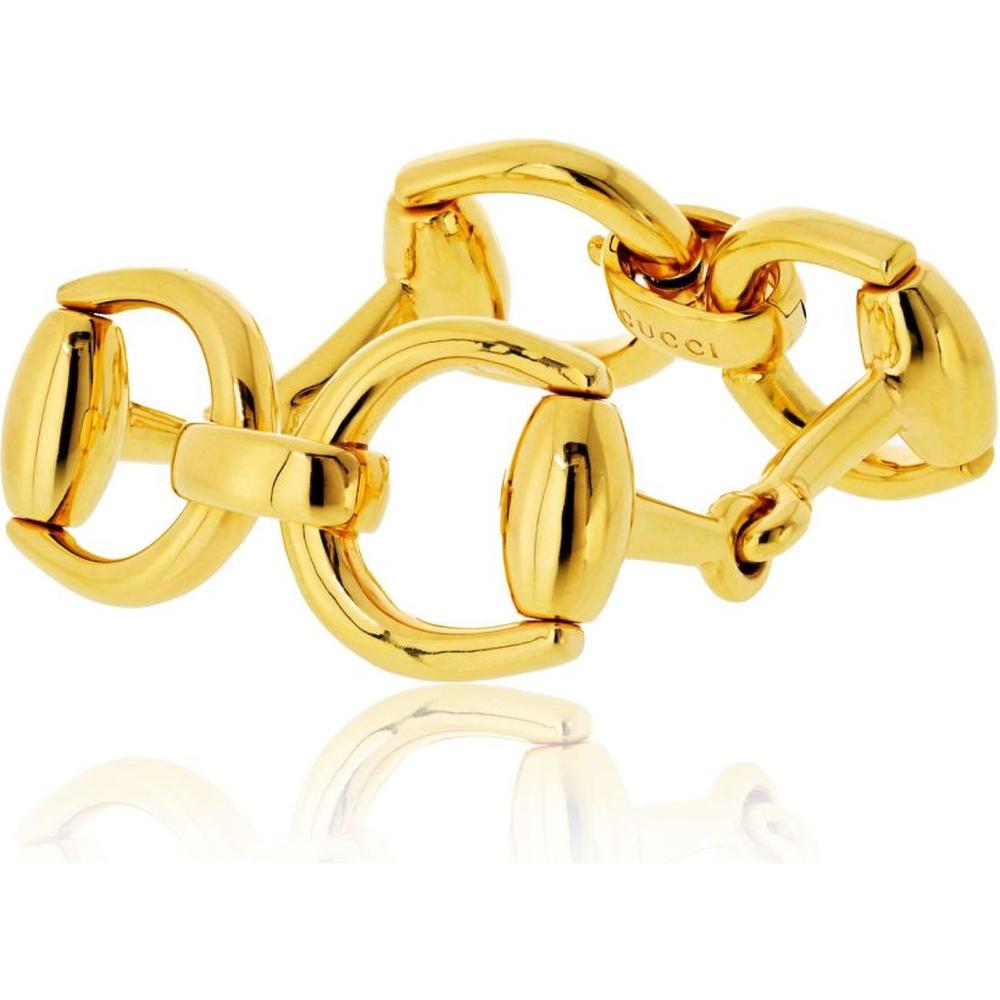 18K Yellow Gold Gucci Horsebit Large Link Bracelet - Vintage Italian Luxury