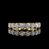 18K Yellow Gold Half Eternity Band with 11 Round Brilliant Cut Lab Diamonds - 1.10 Carat Total Diamond Weight - Covaloro Fine Jewelry