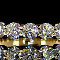 18K Yellow Gold Half Eternity Band with 11 Round Brilliant Cut Lab Diamonds - 1.10 Carat Total Diamond Weight - Covaloro Fine Jewelry