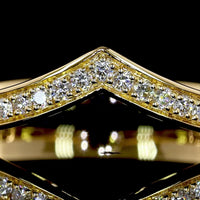 18K Yellow Gold Half Eternity Band with 21 Brilliant Cut Round Lab-Grown Diamonds - 0.16 Carat Total Weight - Covaloro Fine Jewelry