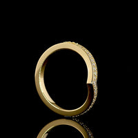 18K Yellow Gold Half Eternity Band with 21 Brilliant Cut Round Lab-Grown Diamonds - 0.16 Carat Total Weight - Covaloro Fine Jewelry