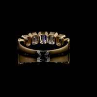 18K Yellow Gold Half Eternity Band with Bezel Set Emerald Cut Lab Diamonds - 2.17 Carat Total Diamond Weight, E-F VS1 - Covaloro Fine Jewelry