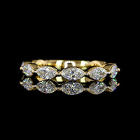 18K Yellow Gold Half Eternity Band with North-South Prong Set Marquise Cut Lab Diamonds - 0.77 Carats Total Diamond Weight - Covaloro Fine Jewelry