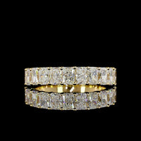 18K Yellow Gold Half Eternity Band with North-South Prong Set Radiant Cut Lab Diamonds - 1.78 Carats Total Diamond Weight - Covaloro Fine Jewelry