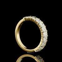 18K Yellow Gold Half Eternity Band with North-South Prong Set Radiant Cut Lab Diamonds - 1.78 Carats Total Diamond Weight - Covaloro Fine Jewelry