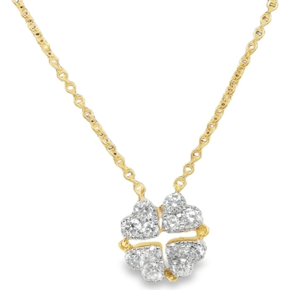 18K Yellow Gold Heart Motif Diamond Necklace by Afarin