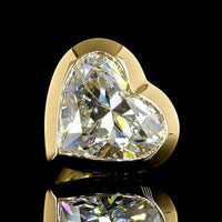 18K Yellow Gold Heart Shape Bezel Set Lab Diamond Stud Earrings - 4.07 Carat Total Weight (E-F Color, VS1 Clarity) - Covaloro Fine Jewelry