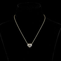 18K Yellow Gold Heart Shape Solitaire Pendant with Bezel Set 5.05 Carat Lab Grown Diamond - D VVS2 Clarity - Covaloro Fine Jewelry