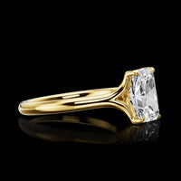 18K Yellow Gold Hidden Halo Ring with 2.10 Carat Radiant Cut Lab Diamond D VVS2 and 0.03 Carat Brilliant Cut Lab Diamonds - GIA Certified - Covaloro Fine Jewelry