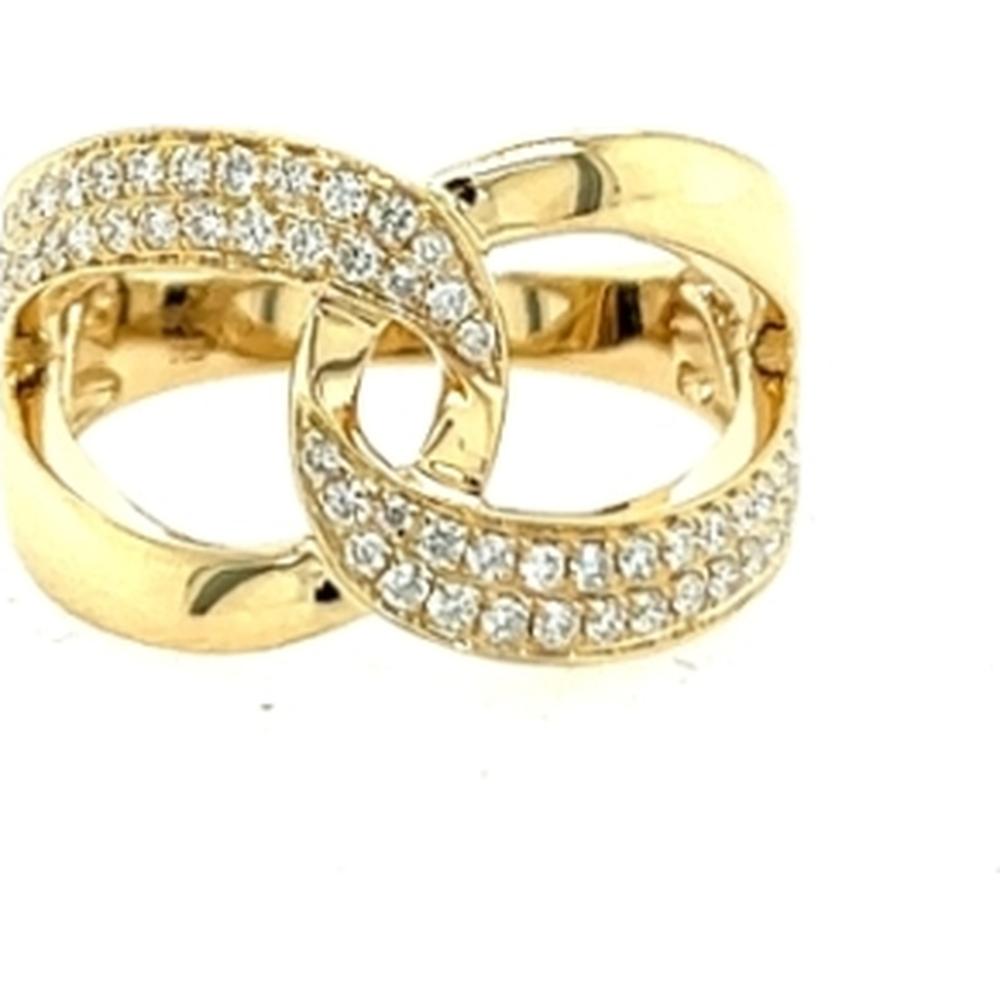 18K Yellow Gold Interlocking Link Diamond Ring by Afarin