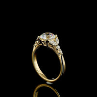 18K Yellow Gold Marquise and Round Cut Lab Diamond Special Ring with Prong Setting - 1.88 Carats Total Diamond Weight - Covaloro Fine Jewelry