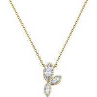 18K Yellow Gold Marquise Diamond Cluster Pendant with Bezel Set Lab Grown Diamonds - 1.59 Total Carat Weight - Covaloro Fine Jewelry