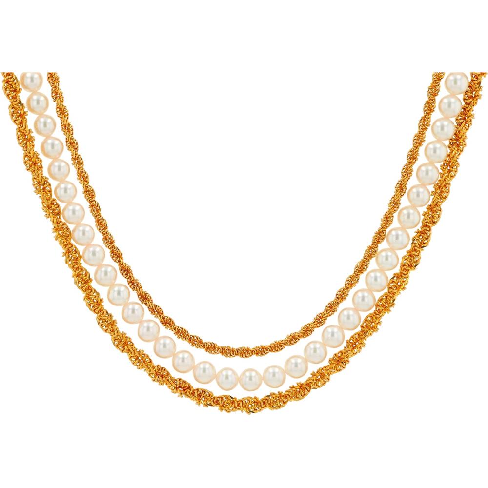 18K Yellow Gold Mikimoto Necklace with 4.5 mm Pearls - 16 Inch Length